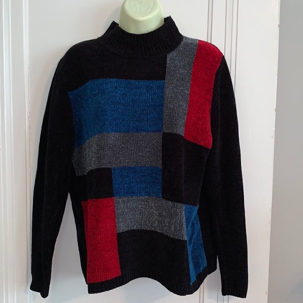 ‎Vtg Alfred Dunner petite color block sweater